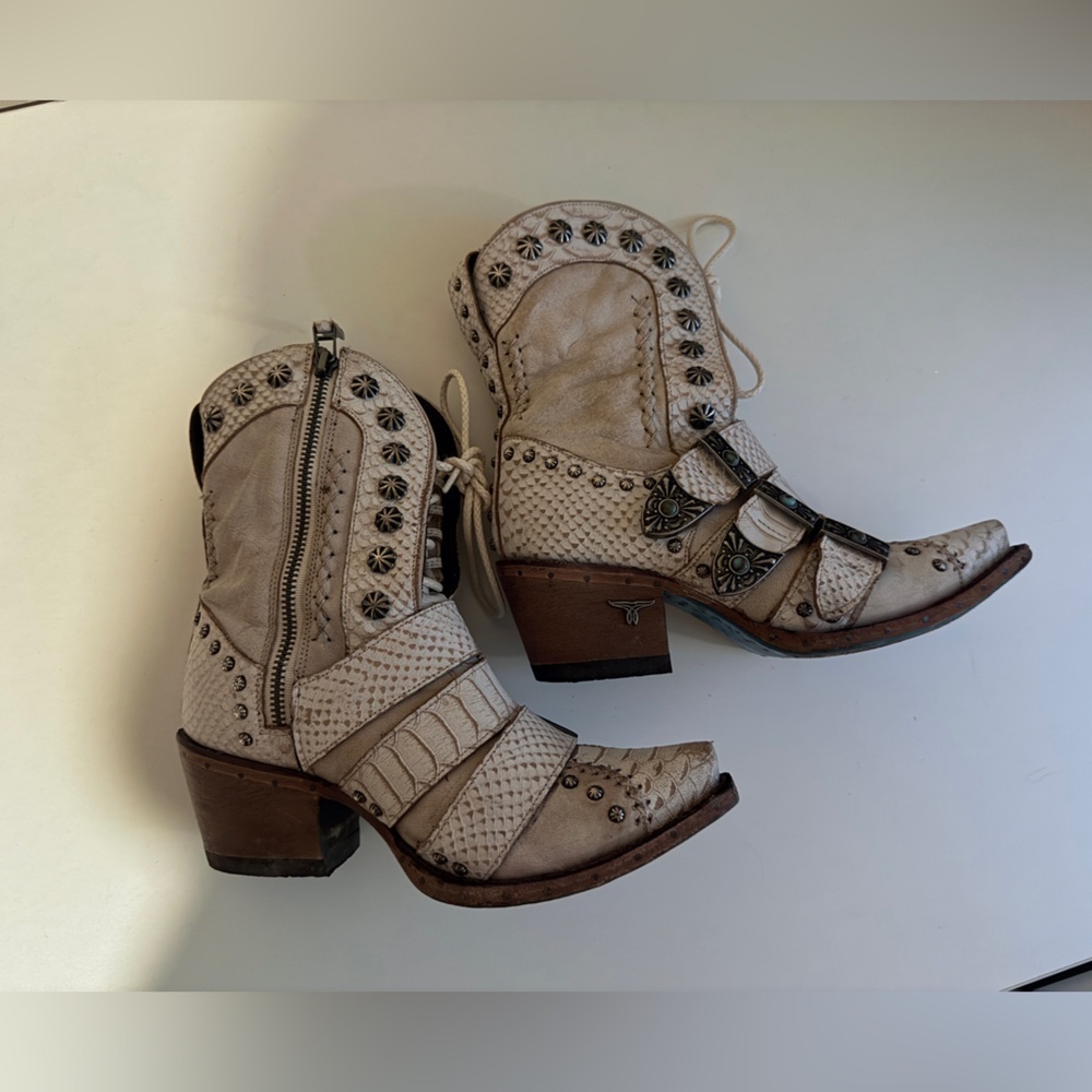 Lane Boots SHOWDOWN Ankle Booties in Alabite/Ceramic
Crackle Sz 6 - Picture 13 of 16